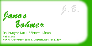 janos bohmer business card